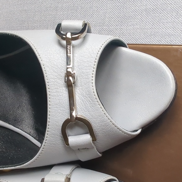 NWT GUCCI NIB leather peep toe stilettos 9.5 - Picture 5 of 10